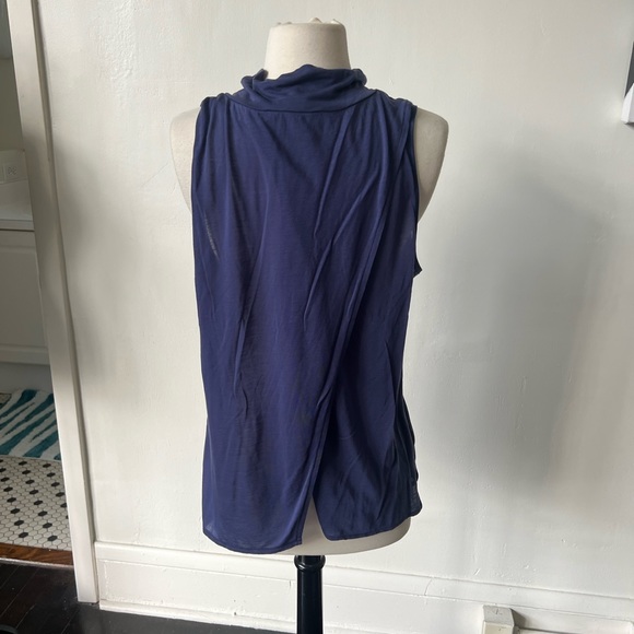 French Connection Split Back Navy Blue Top - Picture 4 of 8